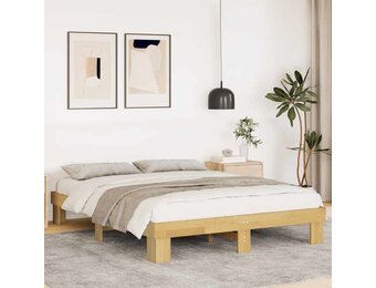vidaXL Bedframe zonder matras 140x200 cm massief hout eiken