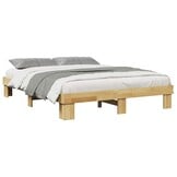 vidaXL Bedframe zonder matras 140x200 cm massief hout eiken
