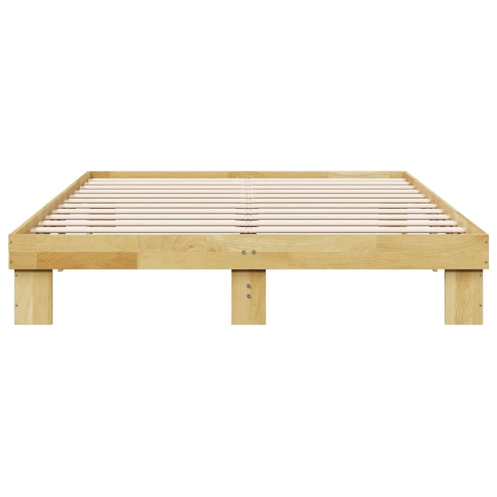 vidaXL Bedframe zonder matras 140x200 cm massief hout eiken