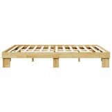 vidaXL Bedframe zonder matras 140x200 cm massief hout eiken
