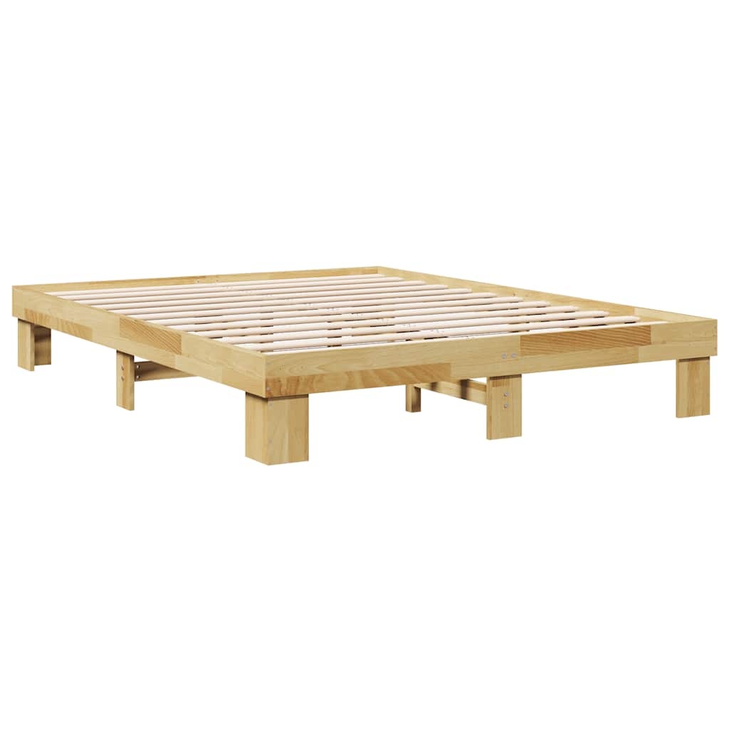 vidaXL Bedframe zonder matras 140x200 cm massief hout eiken