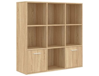 vidaXL Boekenkast 98x30x98 cm bewerkt hout sonoma eikenkleurig