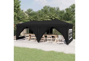 Inklapbare Partytent met Zijwanden 3x6 m Zwart - 35% Korting