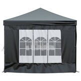 vidaXL Partytent inklapbaar met zijwanden 3x6 m zwart