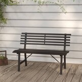 vidaXL Tuinbank Staal Zwart 110cm - 35% Korting!