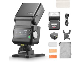 Godox iT32 met X5-N camera flash kit voor Nikon, afneembare magnetische hotshoe/trigger ontwerp met TTL & HSS, 2,4 G multi-flash sync, ingebouwde batterij, touchscreen, met diffuser, filter, opbergtas