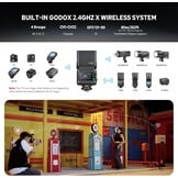 Godox iT32 met X5-N camera flash kit voor Nikon, afneembare magnetische hotshoe/trigger ontwerp met TTL & HSS, 2,4 G multi-flash sync, ingebouwde batterij, touchscreen, met diffuser, filter, opbergtas