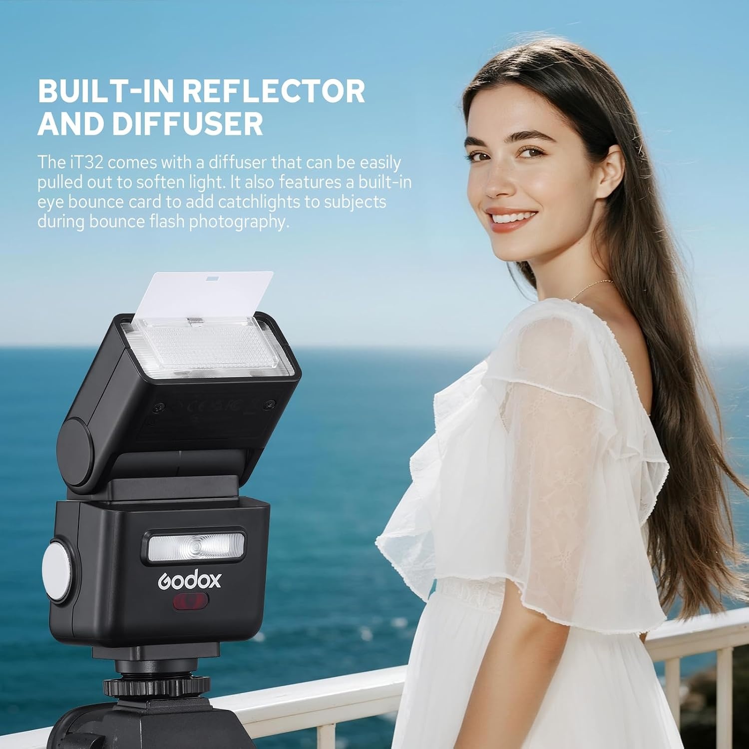 Godox iT32 met X5-N camera flash kit voor Nikon, afneembare magnetische hotshoe/trigger ontwerp met TTL & HSS, 2,4 G multi-flash sync, ingebouwde batterij, touchscreen, met diffuser, filter, opbergtas