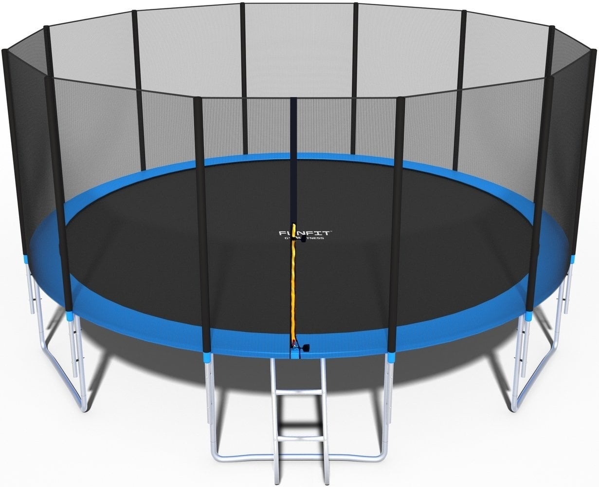 Trampoline 490 cm - met net en ladder - blauw - tot 150 kg