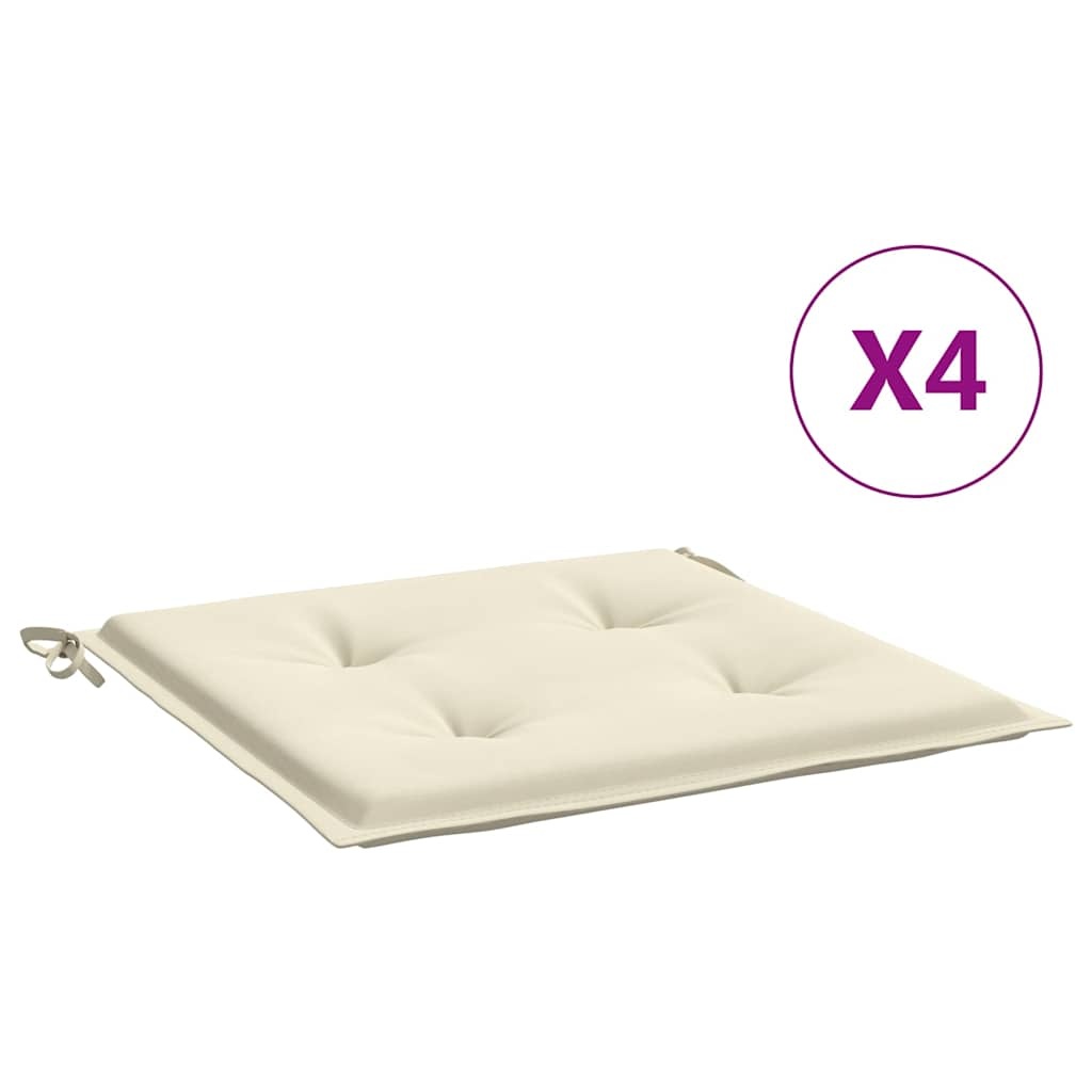vidaXL Tuinstoelkussens 4 st 50x50x3 cm oxford stof crèmekleurig