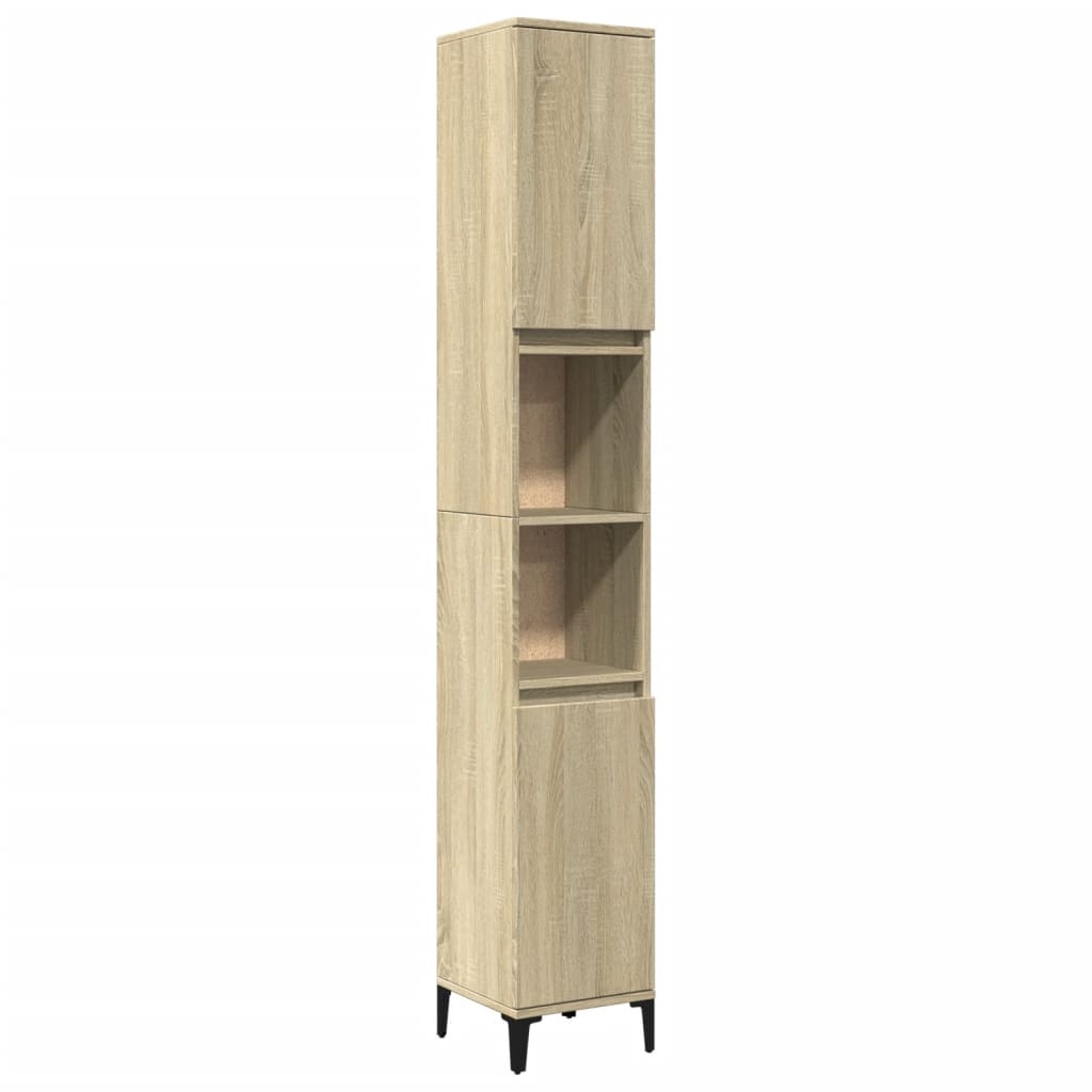 vidaXL Badkamerkast 30x30x190 cm bewerkt hout sonoma eikenkleurig