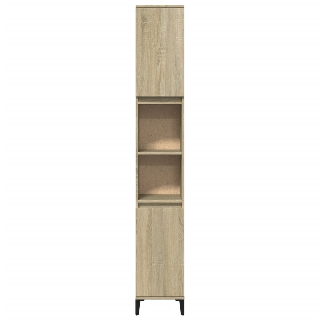 vidaXL Badkamerkast 30x30x190 cm bewerkt hout sonoma eikenkleurig