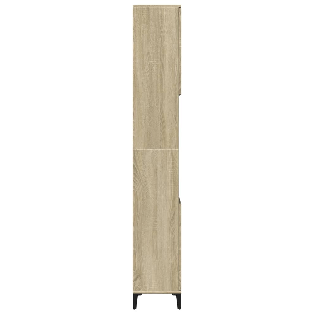 vidaXL Badkamerkast 30x30x190 cm bewerkt hout sonoma eikenkleurig