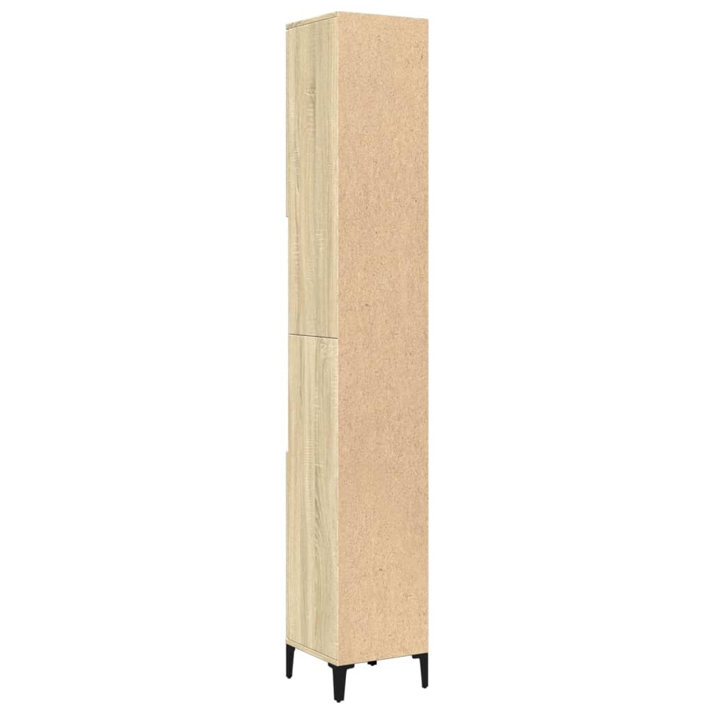 vidaXL Badkamerkast 30x30x190 cm bewerkt hout sonoma eikenkleurig