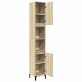 vidaXL Badkamerkast 30x30x190 cm bewerkt hout sonoma eikenkleurig
