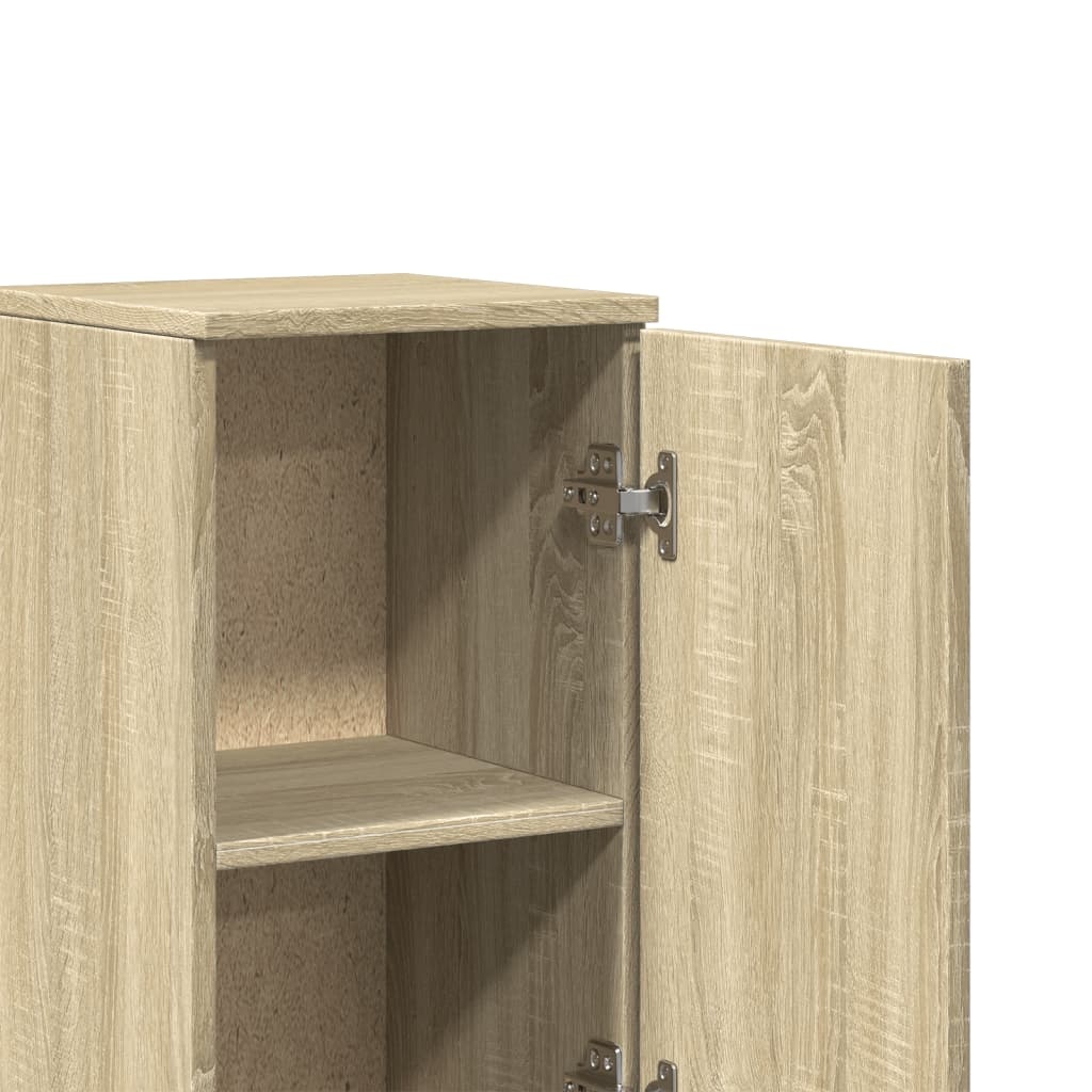 vidaXL Badkamerkast 30x30x190 cm bewerkt hout sonoma eikenkleurig