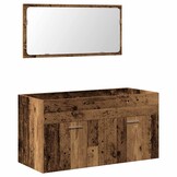 vidaXL Badkamerkast met spiegel bewerkt hout oud houtkleurig
