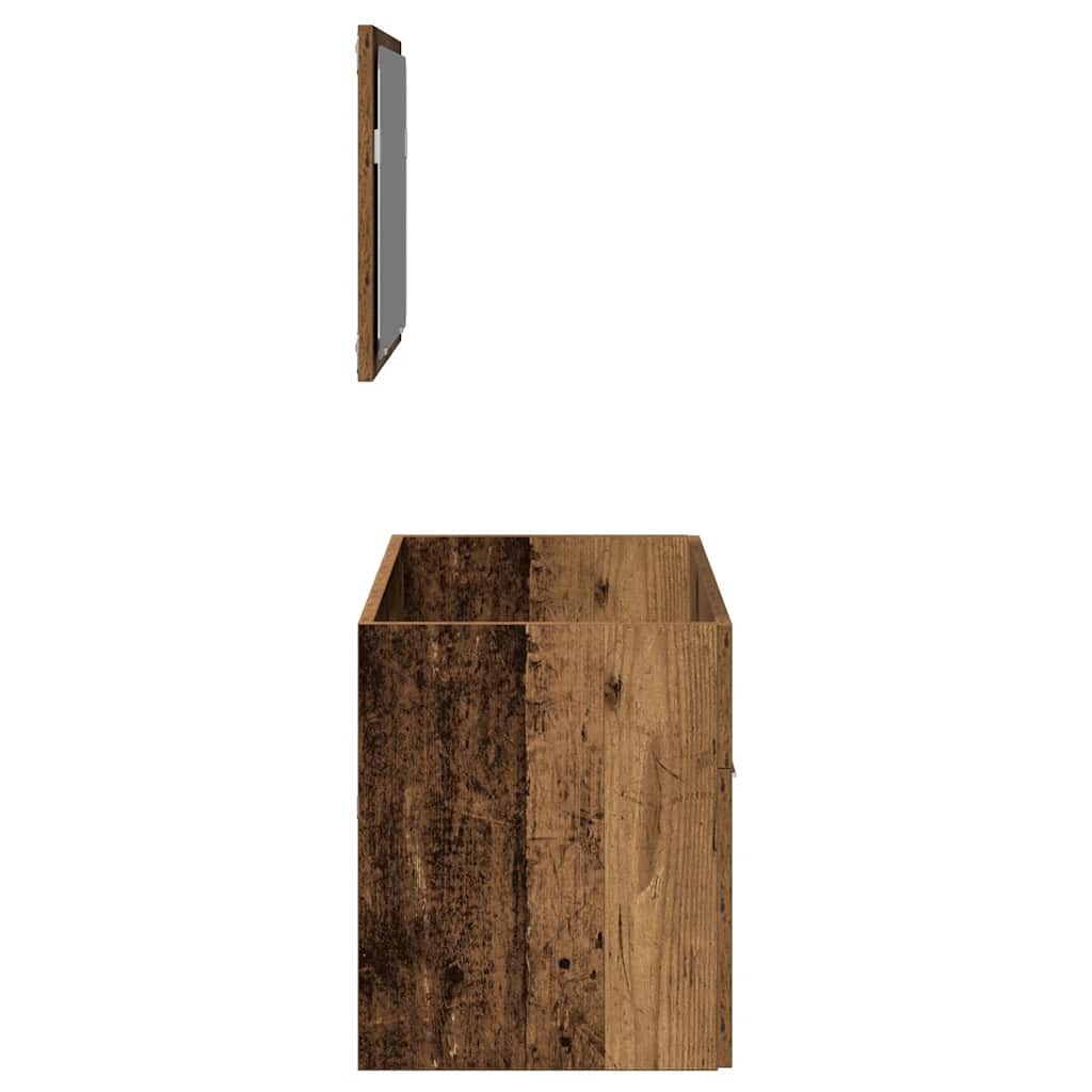 vidaXL Badkamerkast met spiegel bewerkt hout oud houtkleurig