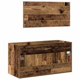 vidaXL Badkamerkast met spiegel bewerkt hout oud houtkleurig