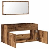 vidaXL Badkamerkast met spiegel bewerkt hout oud houtkleurig