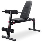 Ultrasport weight bench, multifunctional, foldable, flat bench, sit-up bench, 18-way adjustable, water-repellent, fit, abdominal trainer, load capacity up to 500 kg