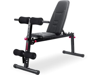 Ultrasport weight bench, multifunctional, foldable, flat bench, sit-up bench, 18-way adjustable, water-repellent, fit, abdominal trainer, load capacity up to 500 kg