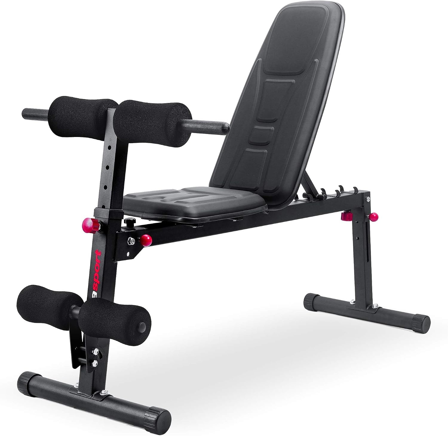 Ultrasport weight bench, multifunctional, foldable, flat bench, sit-up bench, 18-way adjustable, water-repellent, fit, abdominal trainer, load capacity up to 500 kg