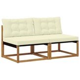 vidaXL 2 st Buiten Midden Sofa Massief Acaciahout Naturel