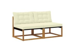 2x Massief Acaciahouten Mid-Sofa Buitenmeubel Naturel (66% Korting)