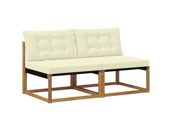 vidaXL 2 st Buiten Midden Sofa Massief Acaciahout Naturel