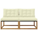 vidaXL 2 st Buiten Midden Sofa Massief Acaciahout Naturel