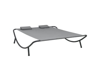vidaXL Loungebed stof antraciet