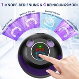 Ultrasoon reinigingsapparaat, 45 kHz houderreiniger, 4 modi, ultrasone reiniger voor kunstgebitten, retiner, aligner, prothesen, tandenborstelkop, sieraden