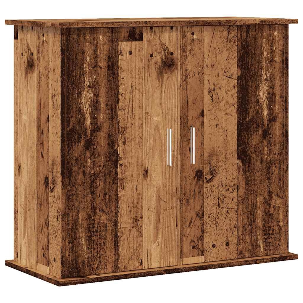 vidaXL Aquariumstandaard 81x36x73 cm bewerkt hout oud houtkleurig