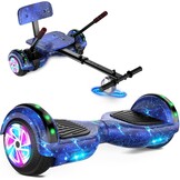 SISIGAD Hoverboard Kart, hoverboard voor alle terreinen, zelfgebalanceerd, 6,5 inch met bluetooth-luidsprekers en hoverboard led-verlichting voor kinderen
