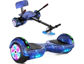 SISIGAD Hoverboard Kart, hoverboard voor alle terreinen, zelfgebalanceerd, 6,5 inch met bluetooth-luidsprekers en hoverboard led-verlichting voor kinderen