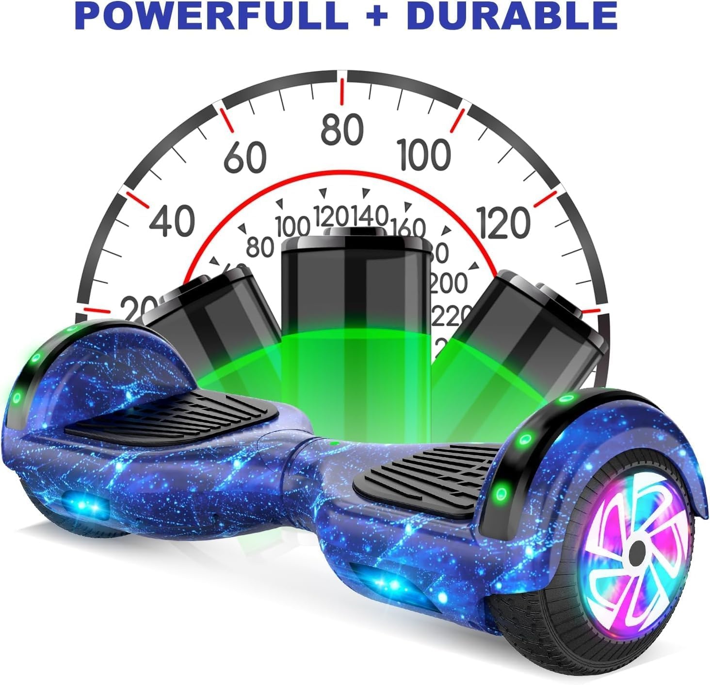 SISIGAD Hoverboard Kart, hoverboard voor alle terreinen, zelfgebalanceerd, 6,5 inch met bluetooth-luidsprekers en hoverboard led-verlichting voor kinderen