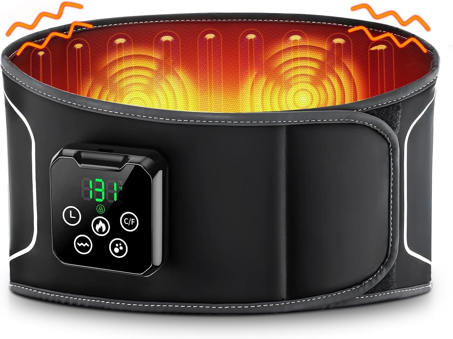 3D Airbag Verwarmingskussen voor verlichting van rugpijn, draadloze onderrug massager 3 trillingen 4 hitte, verwarmde rugbrace, 60 minuten automatische uitschakeltimer, 4000 mAh batterij, verlengriem
