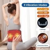 3D Airbag Verwarmingskussen voor verlichting van rugpijn, draadloze onderrug massager 3 trillingen 4 hitte, verwarmde rugbrace, 60 minuten automatische uitschakeltimer, 4000 mAh batterij, verlengriem