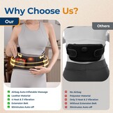3D Airbag Verwarmingskussen voor verlichting van rugpijn, draadloze onderrug massager 3 trillingen 4 hitte, verwarmde rugbrace, 60 minuten automatische uitschakeltimer, 4000 mAh batterij, verlengriem