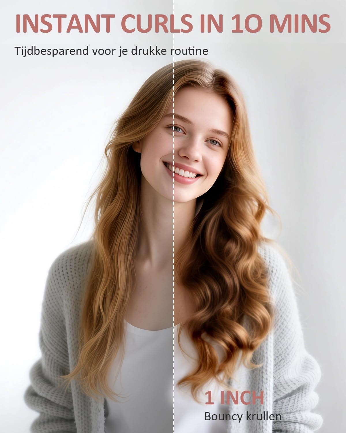 Automatische Krultang, Roterende Krultang met Negatieve Ionen Krulstang Anti-Verbranding Snel Verwarmend 4 Instelbare Temperatuur, Haarkruller, Intelligent, Snel Verwarmen