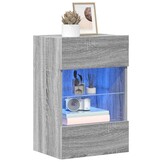 vidaXL Wandkasten met LED-verlichting voor tv 2 st grijs sonoma eiken