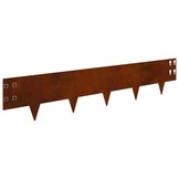 VidaXL Gazonrand 50 Stuks - Staal Roestig - 100 x 20 cm - 55% Korting