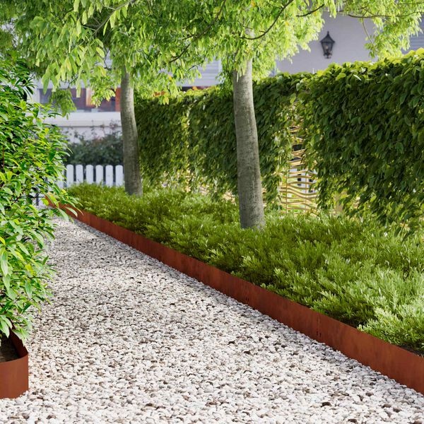 VidaXL Gazonrand 50 Stuks - Staal Roestig - 100 x 20 cm - 55% Korting