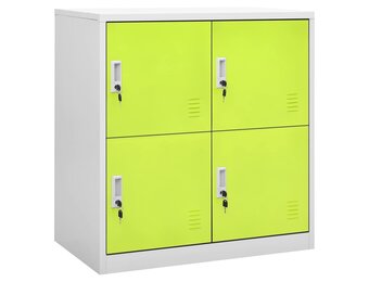 vidaXL Lockerkast 90x45x92,5 cm staal lichtgrijs en groen