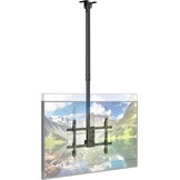 TV plafondbeugel voor 43-86 inch tot 60 kg, 360° draaibaar en -25° kantelbaar, met ±3° nivellering, max. VESA 600x400, voor plat en schuin dak, gebogen compatibel