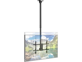 TV plafondbeugel voor 43-86 inch tot 60 kg, 360° draaibaar en -25° kantelbaar, met ±3° nivellering, max. VESA 600x400, voor plat en schuin dak, gebogen compatibel