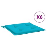 vidaXL Tuinstoelkussens 6 st 50x50x3 cm stof turquoise