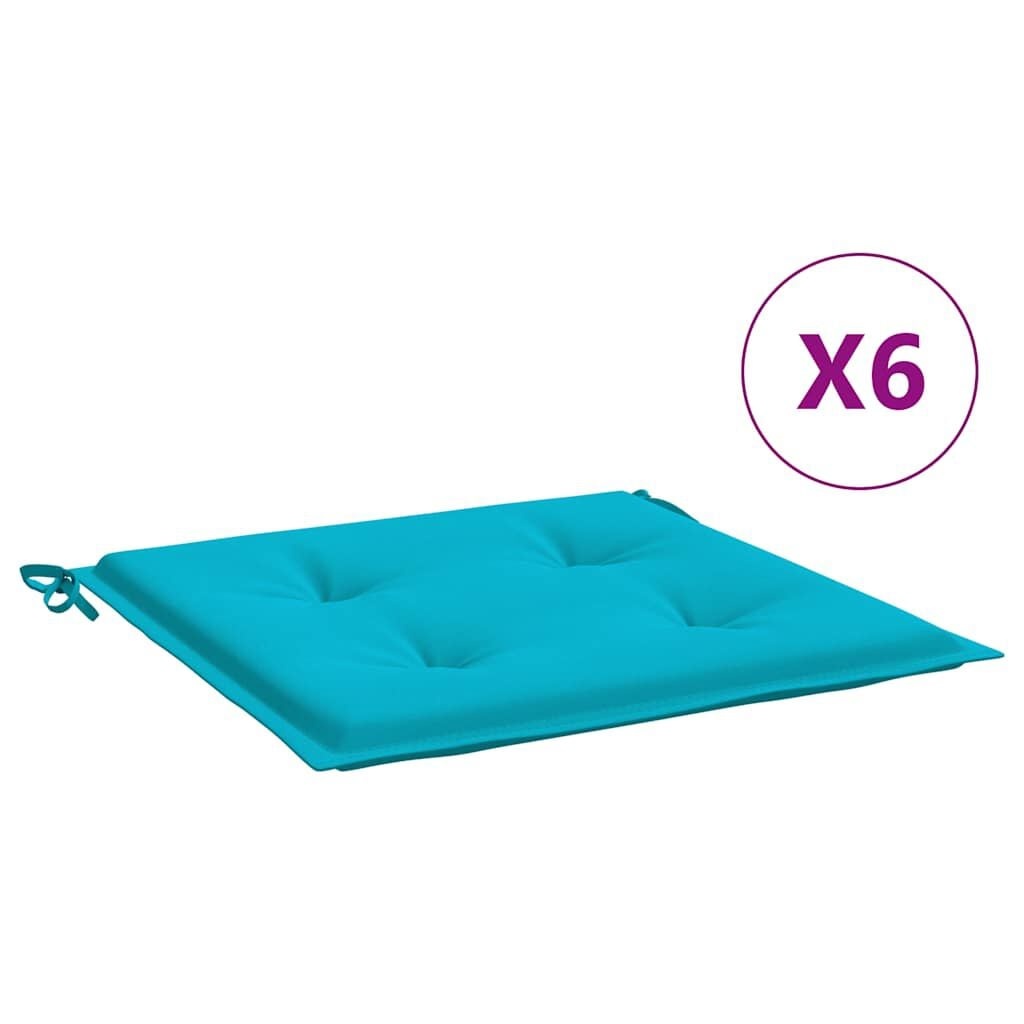 vidaXL Tuinstoelkussens 6 st 50x50x3 cm stof turquoise