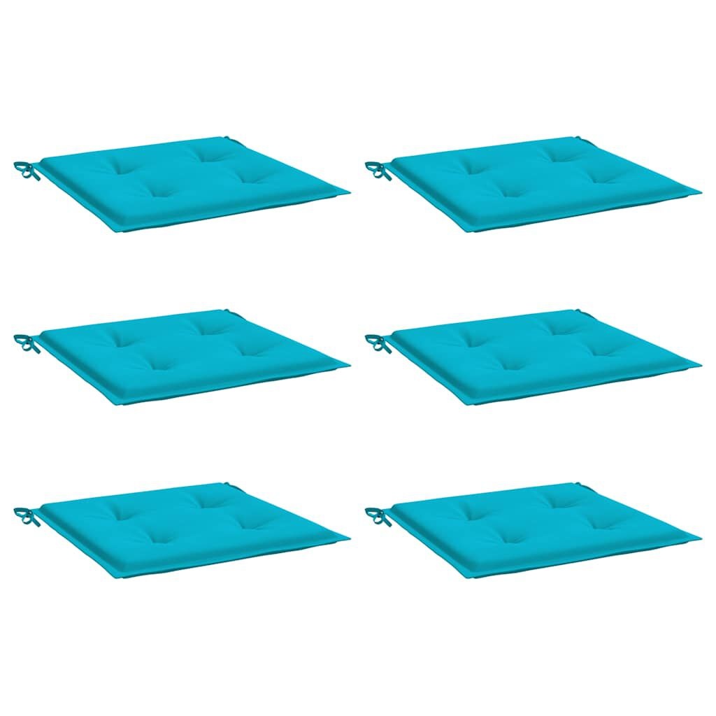 vidaXL Tuinstoelkussens 6 st 50x50x3 cm stof turquoise